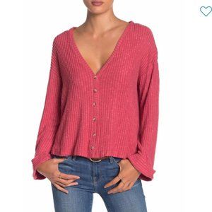 NWOT Code x Mode Nordstrom Vintage Red Lightweight Knit Boyfriend Relax Cardigan